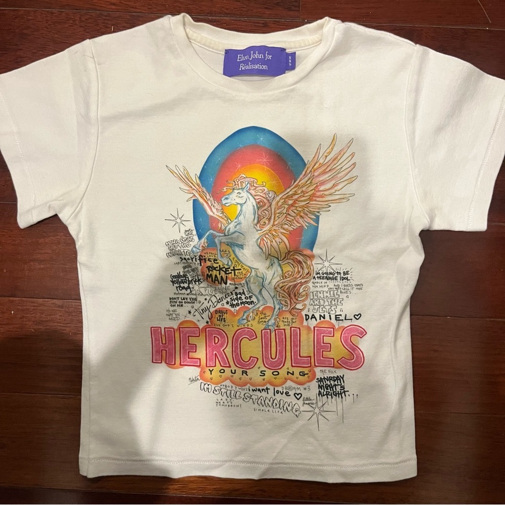 Realisation Par Elton John White Hercules Short Sleeve Graphic Tee